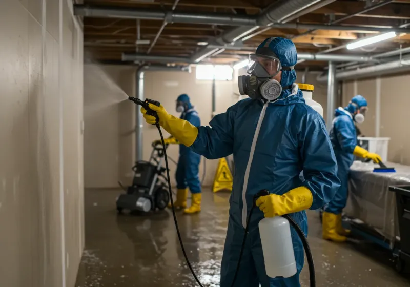 Basement Sanitization and Antimicrobial Treatment process in Corydon, IN