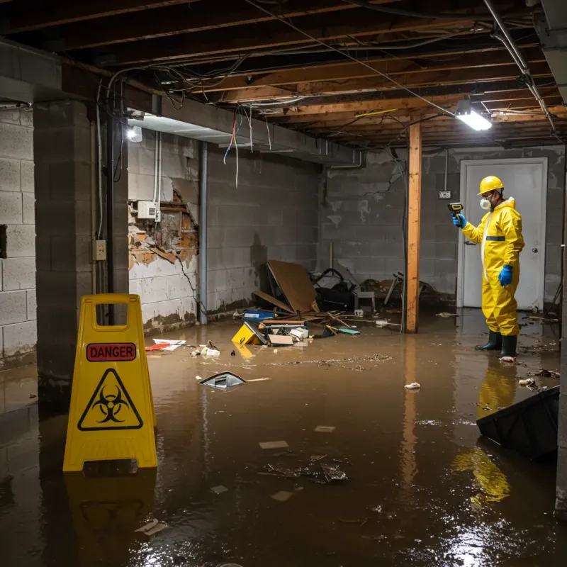 Flooded Basement Electrical Hazard in Corydon, IN Property